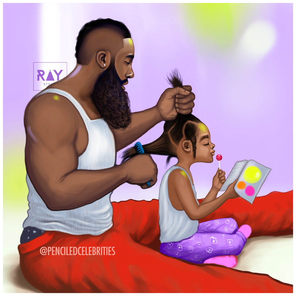 FATHER COMBING HAIR